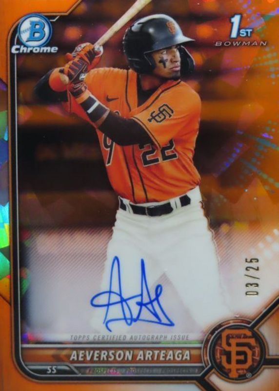 2022 Bowman Sapphire Edition #BSPA-AA Chrome Prospect Auto - Orange /25 (1st)