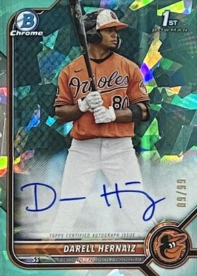 2022 Bowman Sapphire Edition #BSPA-DHZ Chrome Prospect Auto - Aqua /99 (1st)