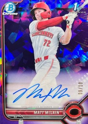 2022 Bowman Sapphire Edition #BSPA-MM Chrome Prospect Auto - Purple /10 (1st)