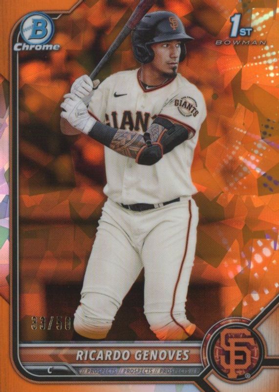 2022 Bowman Sapphire Edition #BCP-60 Chrome Prospects - Orange /50 (1st)