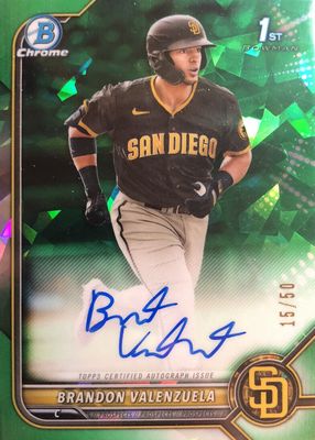 2022 Bowman Sapphire Edition #BSPA-BV Chrome Prospect Auto - Green /50 (1st)