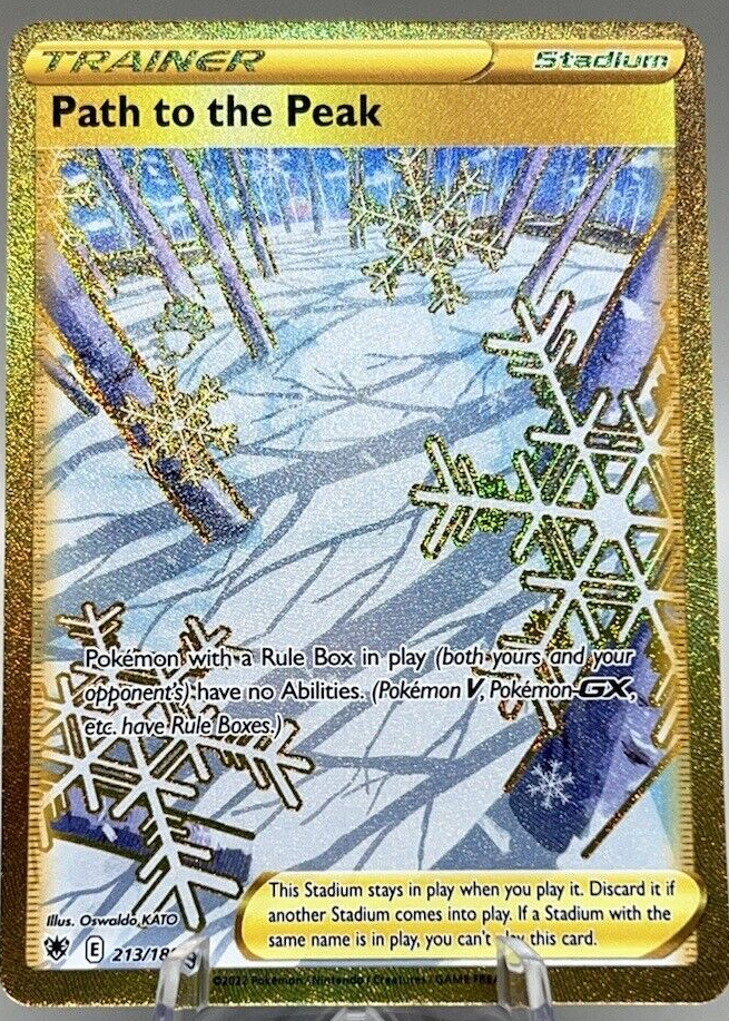 path to the peak pokemon card 213/189 Rare Secret (SWSH Astral Radiance) + TitanCards® Toploader Toys have Rule Boxes.) Artist Path to the Peak Full