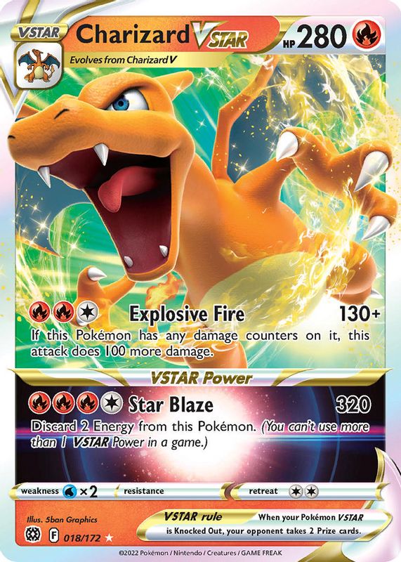 Charizard VSTAR 2022 Sword & Shield: Brilliant Stars #018/172 Holo SGC 10