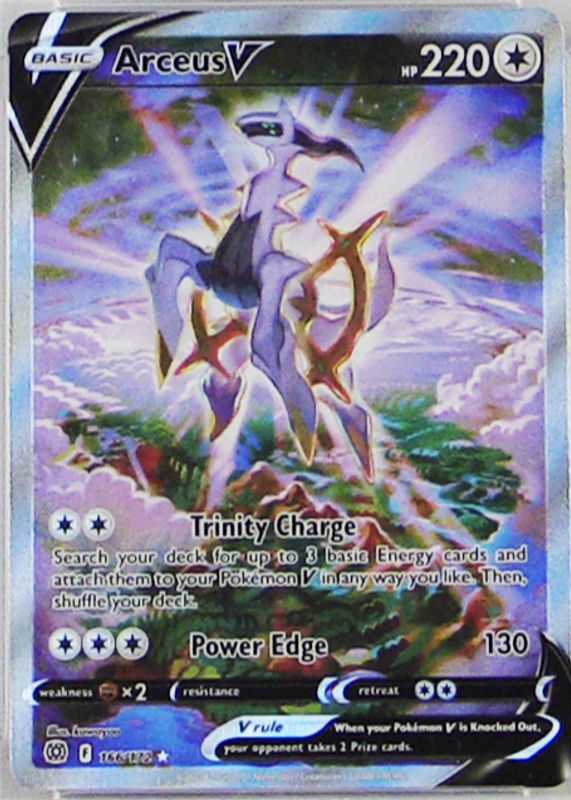 Arceus V 2022 Sword & Shield: Brilliant Stars #166/172 Holo (Alternate Full Art) RAW TCG (MODERATELY PLAYED)