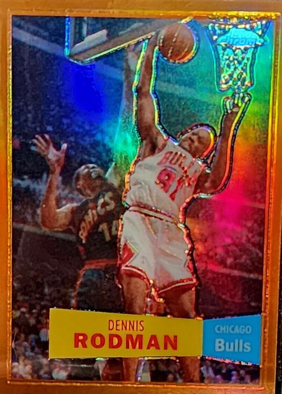 Dennis Rodman 2007 Topps Chrome #93 1957-58 Variation - Orange Refractor /199 PSA 10