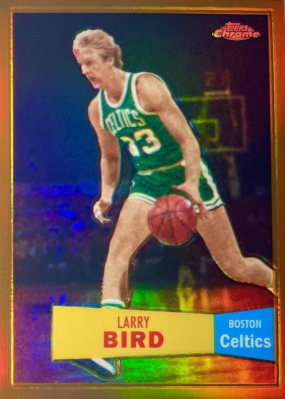 Larry Bird 2007 Topps Chrome #105 1957-58 Variation - Orange