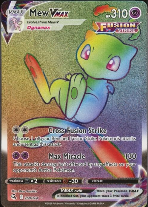 Mew VMAX 2021 Sword & Shield: Fusion Strike #268/264 Holo (Secret) Price  Guide - Sports Card Investor