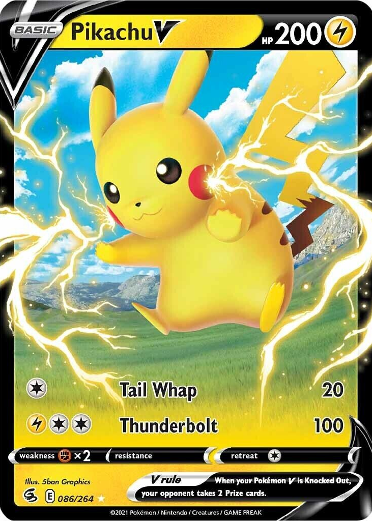 Pikachu V 2021 Sword & Shield: Fusion Strike #086/264 Holo Price