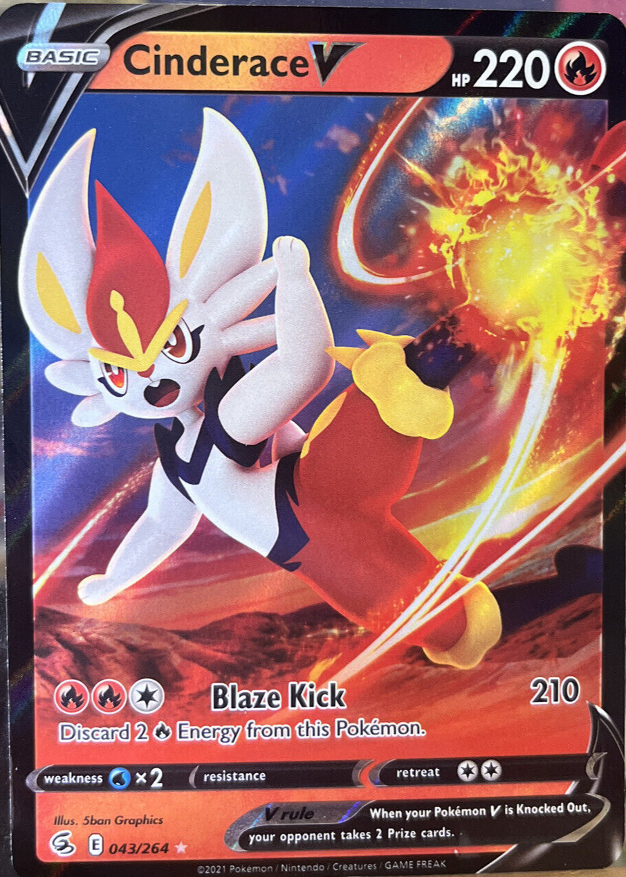 cinderace v pokemon card VMAX (019/072) [Sword & Shield: Shining Fates] guaranteed authentic card. Pokemon Galar Partners Cinderace V