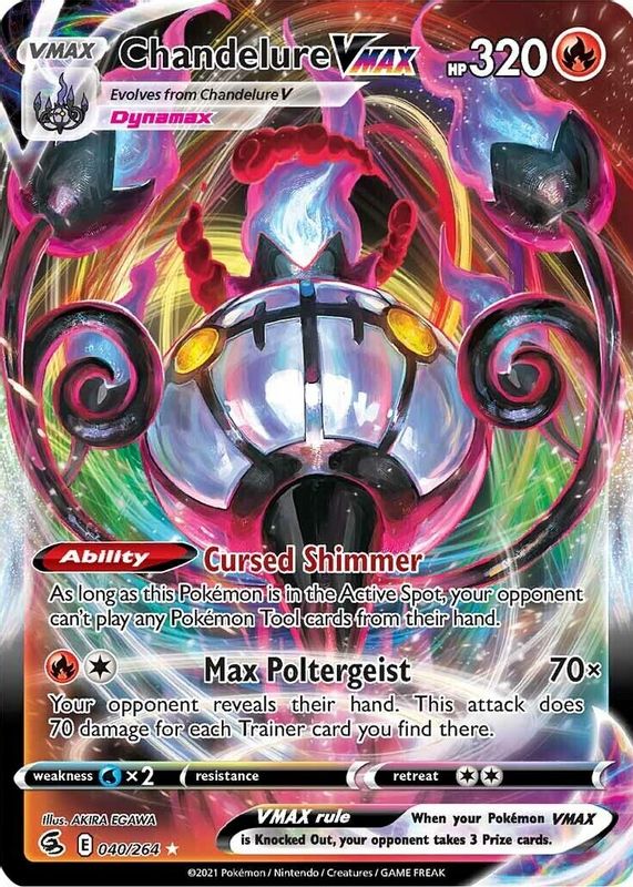 Chandelure VMAX 2021 Sword & Shield: Fusion Strike #040/264 Holo SGC 9