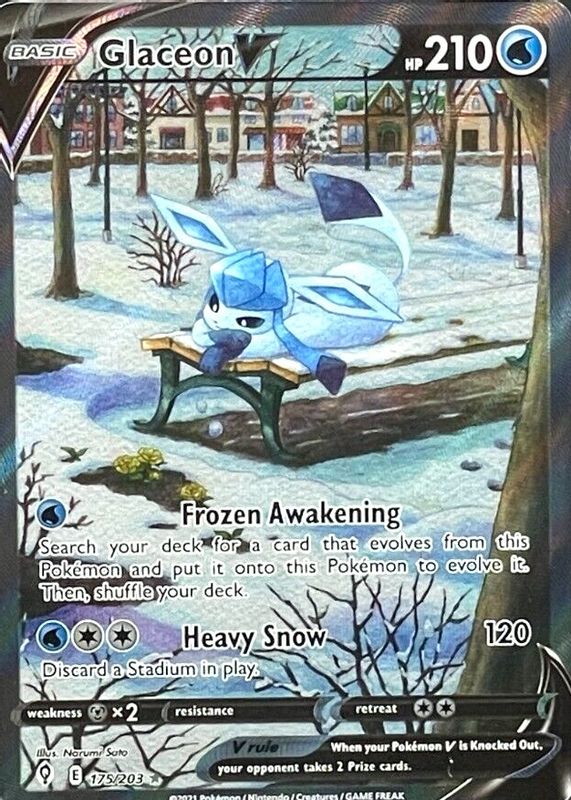 Glaceon V 2021 Sword & Shield: Evolving Skies #175/203 Holo (Alternate Full Art) PSA 10