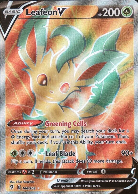 Leafeon V 2021 Sword & Shield: Evolving Skies #166/203 Holo (Full Art)  Price Guide - Sports Card Investor