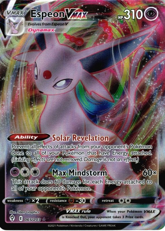 Espeon VMAX 2021 Sword & Shield: Evolving Skies #065/203 Holo PSA 10