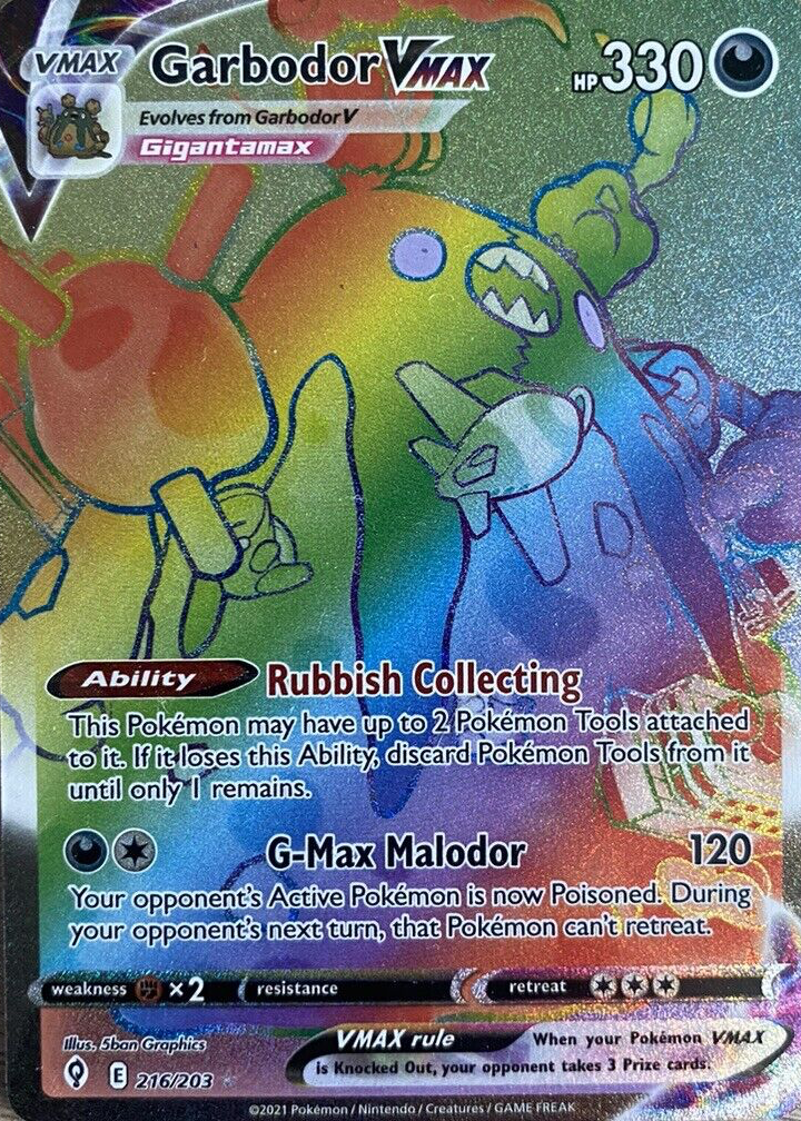 Garbodor VMAX 2021 Sword & Shield: Evolving Skies #216/203 Holo (Secret)  Price Guide - Sports Card Investor