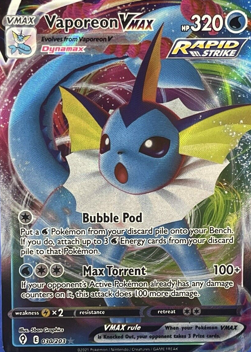 Vaporeon VMAX 2021 Sword & Shield: Evolving Skies #030/203 Holo Price Guide  - Sports Card Investor