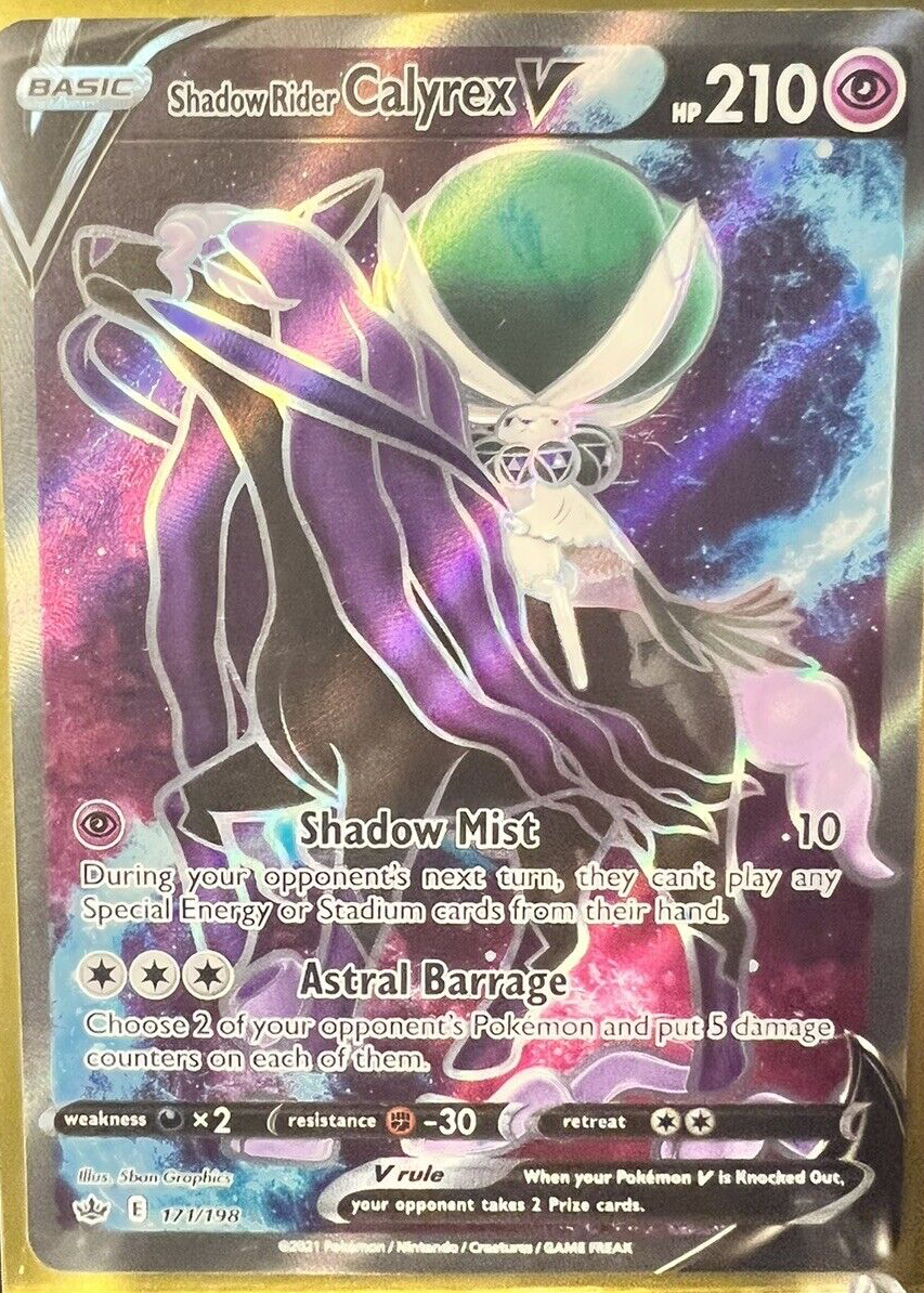 shadow rider calyrex v pokemon card value Shadow Rider Calyrex V 2021 Sword & Shield: Chilling Reign #171/198 Holo  (Full Art) Price Guide