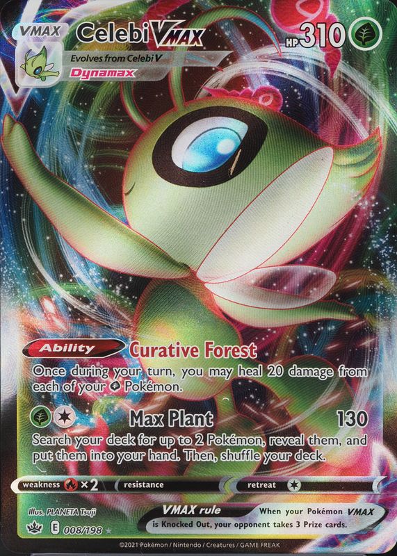 Celebi VMAX 2021 Sword & Shield: Chilling Reign #008/198 Holo PSA 10