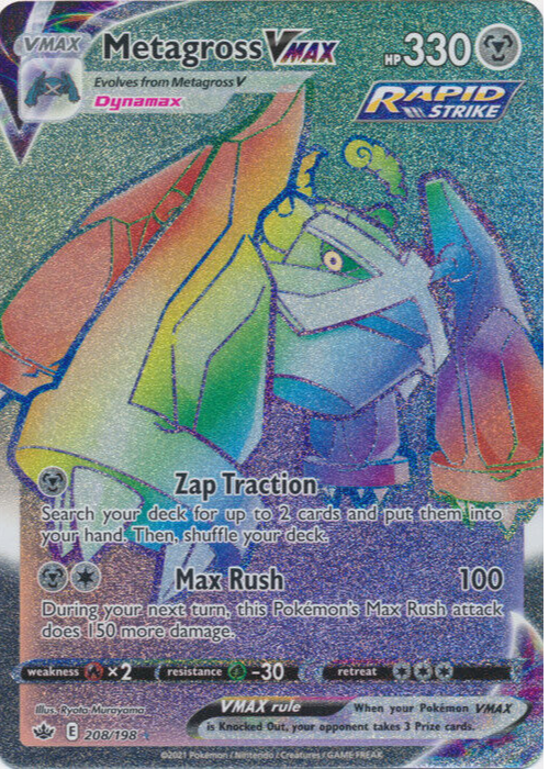 metagross vmax pokemon card value Chilling Reign 208/198 (Rainbow Rare) Metal Metal Zap Traction Search your deck for up to 2 cards and put them into your hand Pokemon Card Game/[S6K] Jet-Black Spirit]Metagross