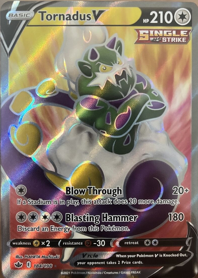 Tornadus V 2021 Sword & Shield: Chilling Reign #184/198 Holo (Full