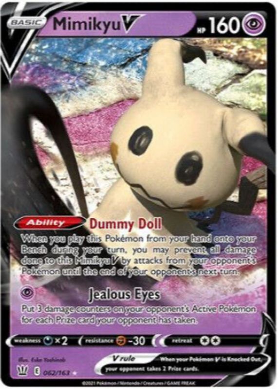 Mimikyu V 2021 Sword & Shield: Battle Styles #062/163 Holo PSA 10