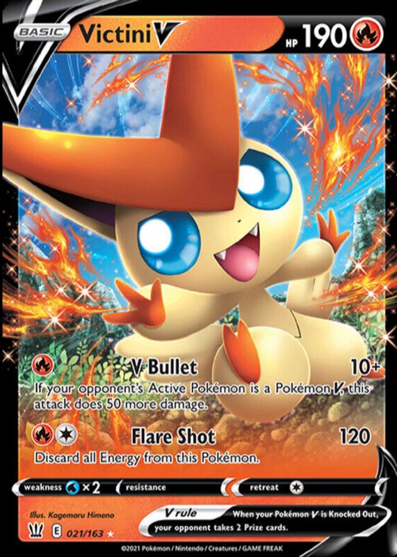 Victini V 2021 Sword & Shield: Battle Styles #021/163 Holo SGC 9