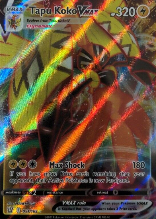 tapu koko vmax pokemon card value Amazon.com: Tapu Koko VMAX - 051/163 - Ultra Rare - Sword & Shield