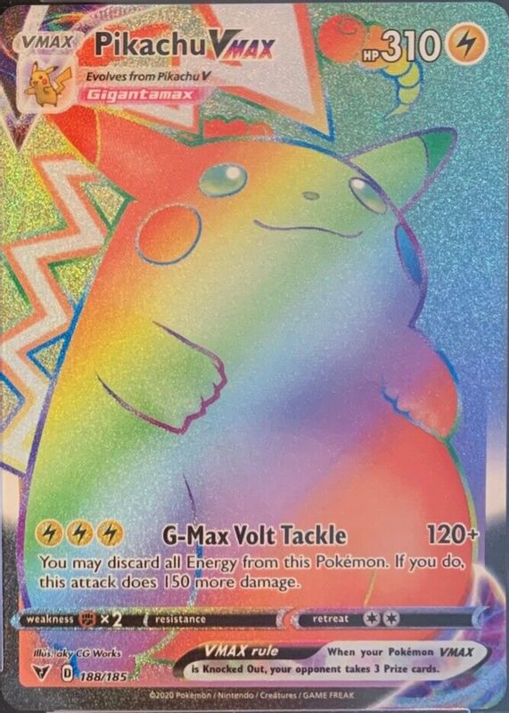 Pikachu VMAX 2020 Sword & Shield: Vivid Voltage #188/185 Holo (Secret) PSA 10