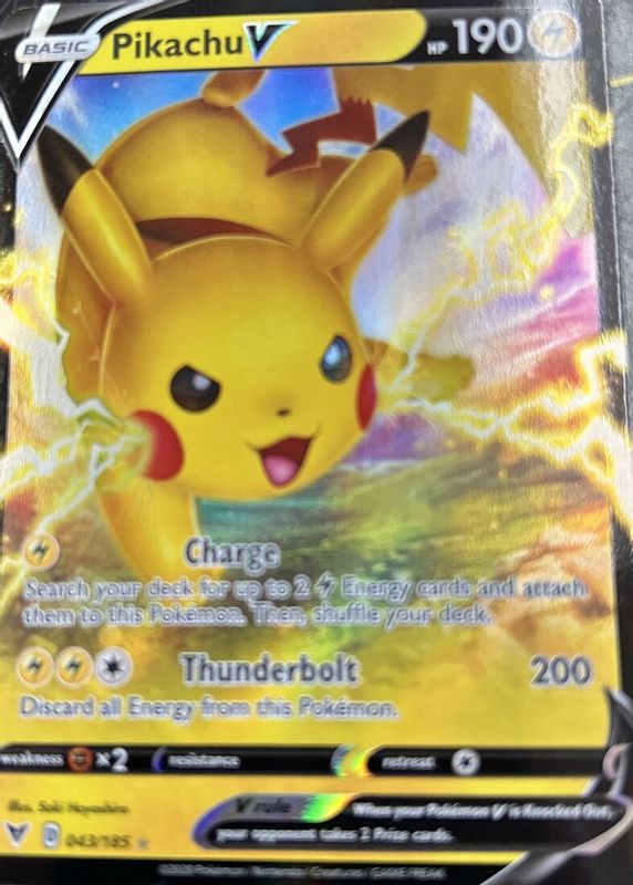 Pikachu V 2020 Sword & Shield: Vivid Voltage #043/185 Base PSA 7