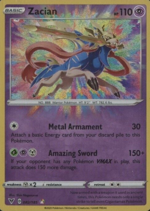 Zacian 2020 Sword & Shield: Vivid Voltage #082/185 Holo