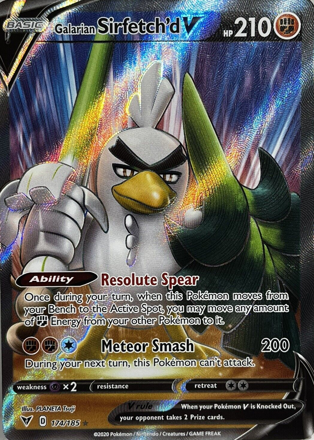 Galarian Sirfetch'd V 2020 Sword & Shield: Vivid Voltage #174/185 Holo  (Full Art)