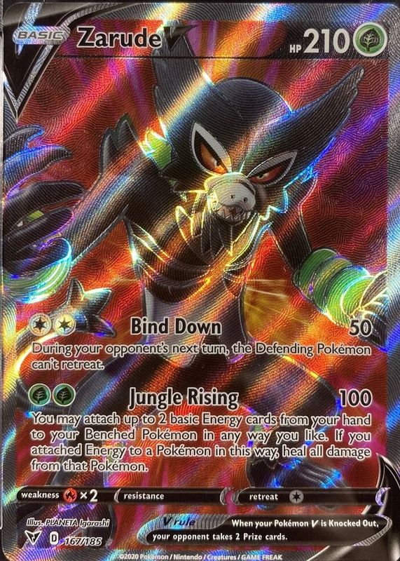 Zarude V 2020 Sword Shield Vivid Voltage 167 185 Holo Full Art 