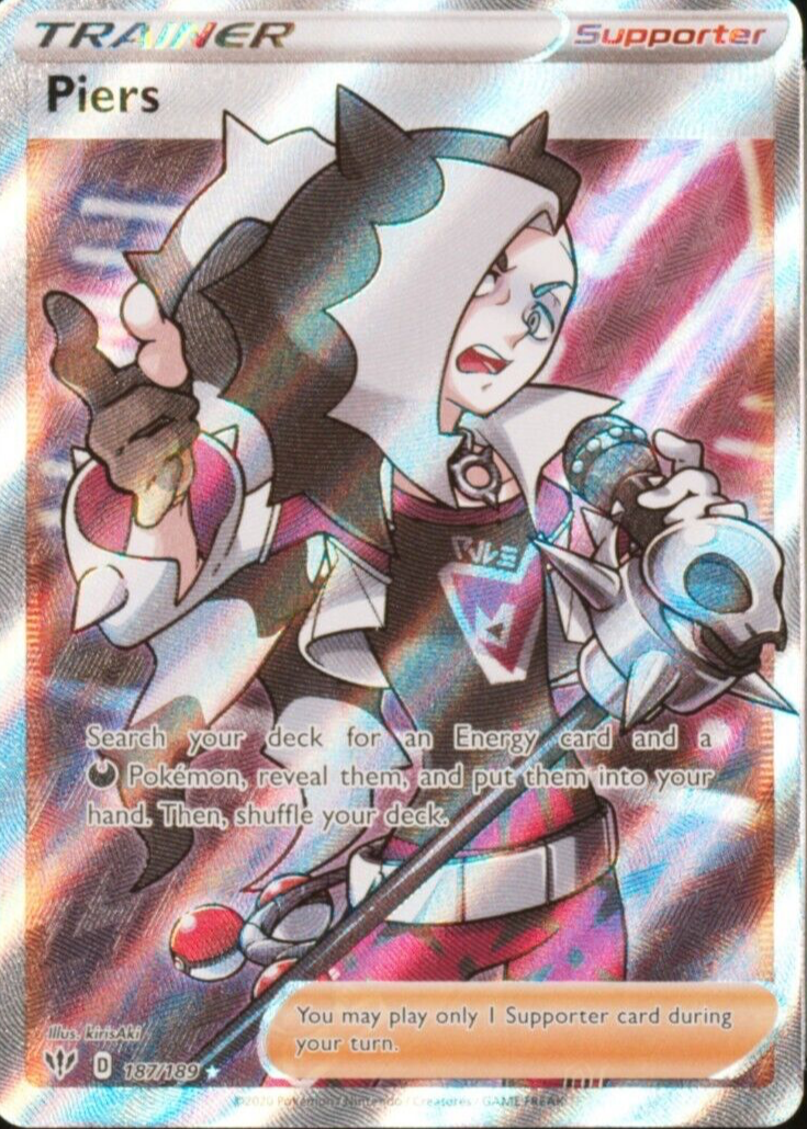 Piers 2020 Sword & Shield: Darkness Ablaze #187/189 Holo (Full Art) Price  Guide - Sports Card Investor