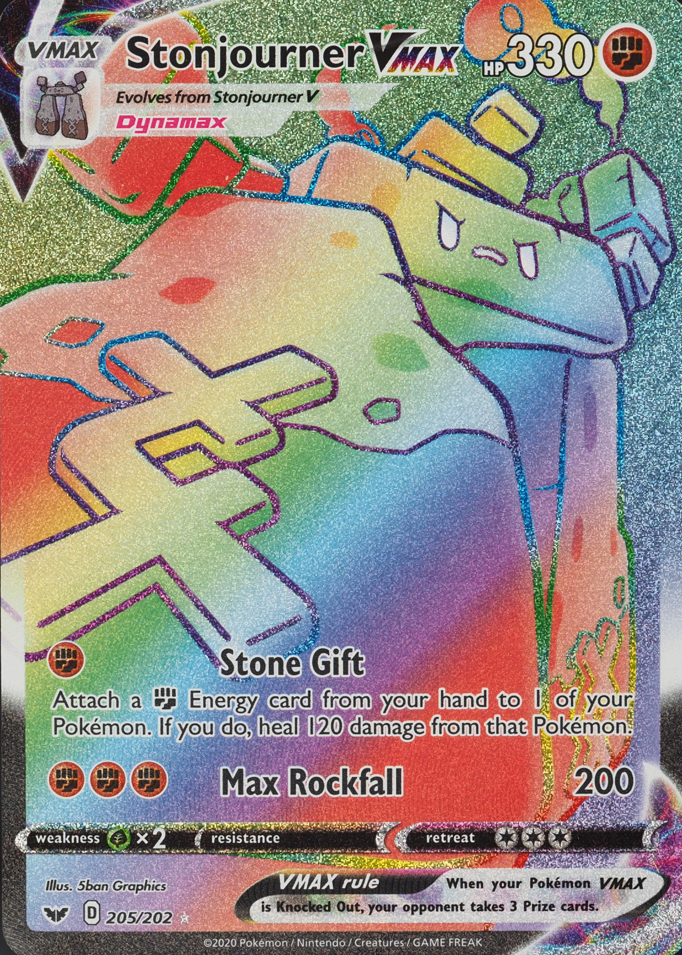 stonjourner pokemon card value VMAX 116/202 Sword & Shield Holo Rare Near Mi Fighting / 130 / Basic Attack 1 Most Expensive Stonjourner Pokmon Cards