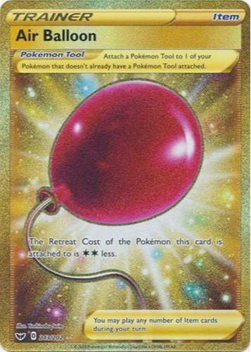 gold air balloon pokemon card value 5 Full Art Trainer Lot - X1 Secret Rare, X4 Full Art Etched Cards The Retreat Cost of the Pokmon this card is attached to is Colorless Air Balloon Trainer - Pokemon