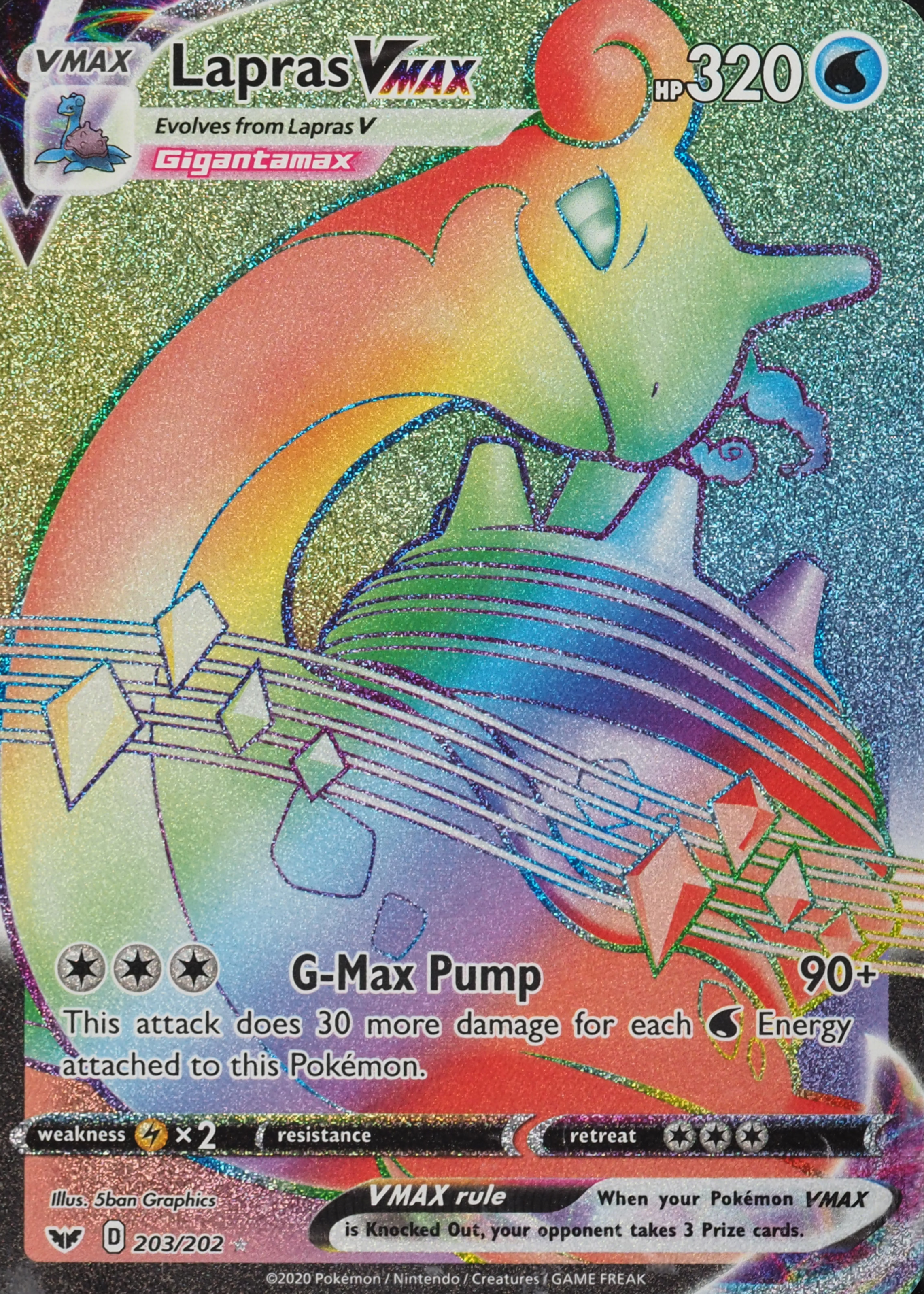 Lapras VMAX 2020 Sword & Shield #203/202 Holo (Secret) Price