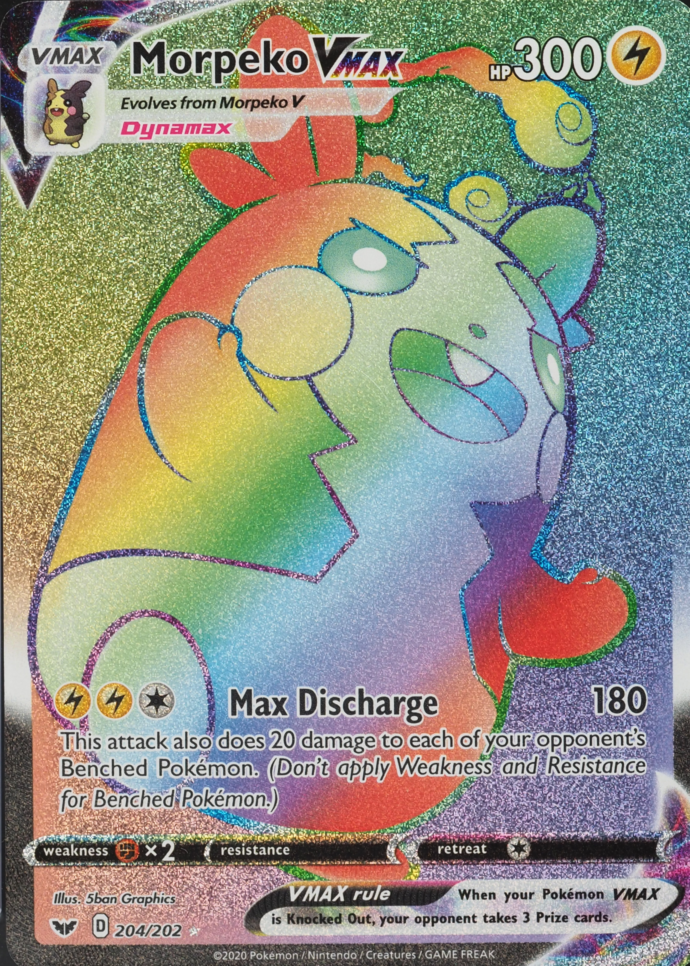 morpeko vmax pokemon card value Morpeko VMAX 2020 Sword & Shield #204/202 Holo (Secret) Price Guide