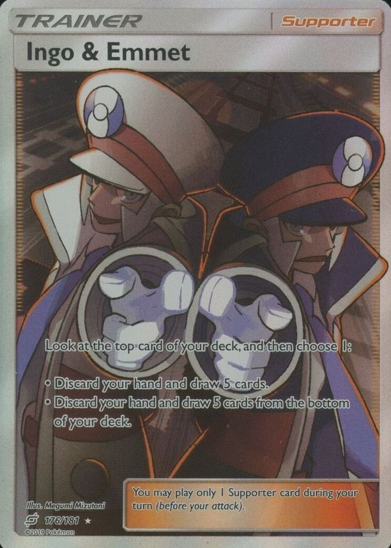 Ingo & Emmet 2019 Sun & Moon: Team Up #176/181 Holo (Full Art) PSA 10