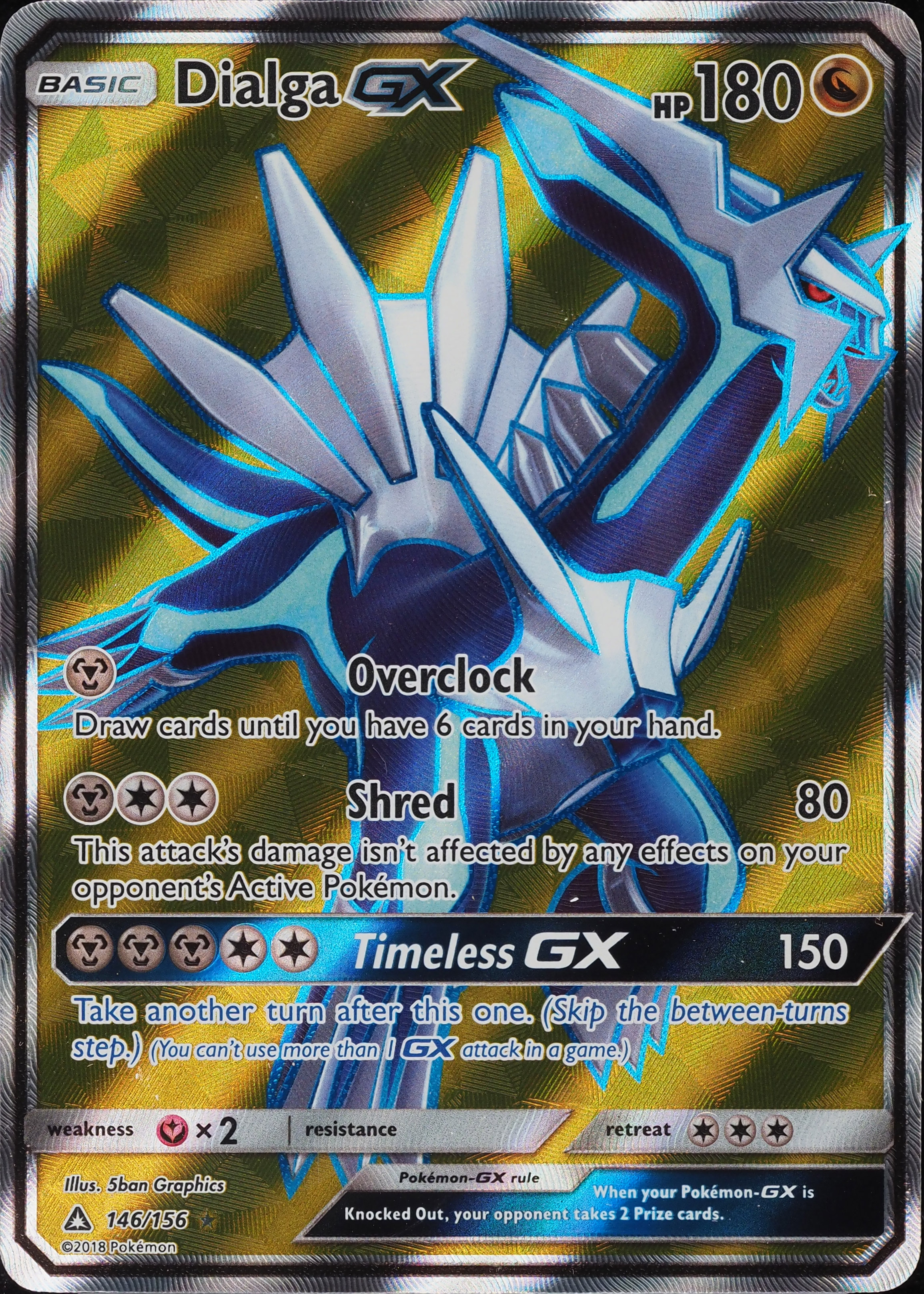 Dialga GX 2018 Sun & Moon: Ultra Prism #146/156 Holo (Full Art) Price Guide  - Sports Card Investor