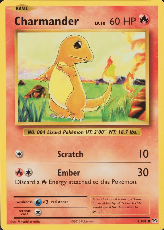 Charmander 2016 XY: Evolutions #009/108 Base PSA 10