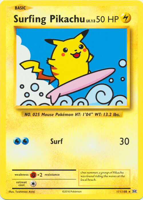 Surfing Pikachu 2016 XY: Evolutions #111/108 Base (Secret) Price