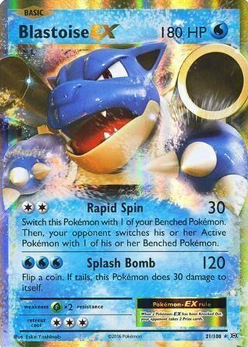 rare pokemon cards blastoise M Blastoise EX Rare Evolutions 22/108, NM Pokemon Card main image 1
