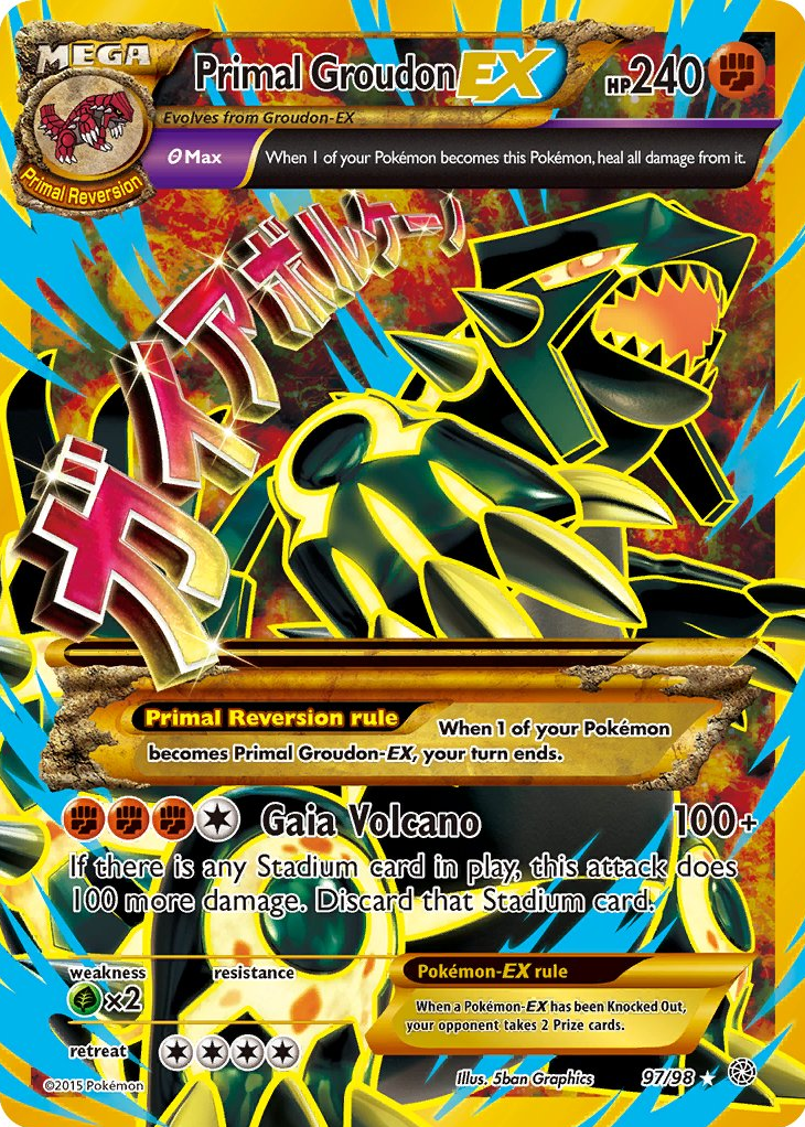 【PSA8】ゲンシグラードンEX 英語 97/98 Primal Groudon Primal Groudon ex 2015 XY: Ancient Origins #97/98 Holo (Secret