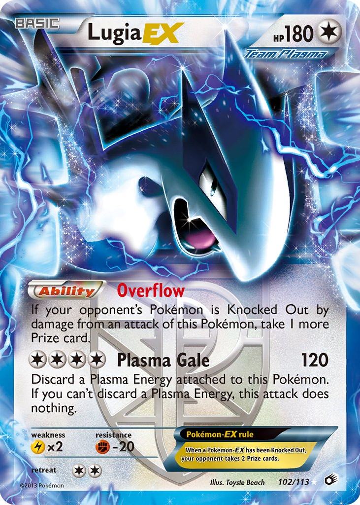 Lugia ex 2013 Black & White: Legendary Treasures #102/113 Holo