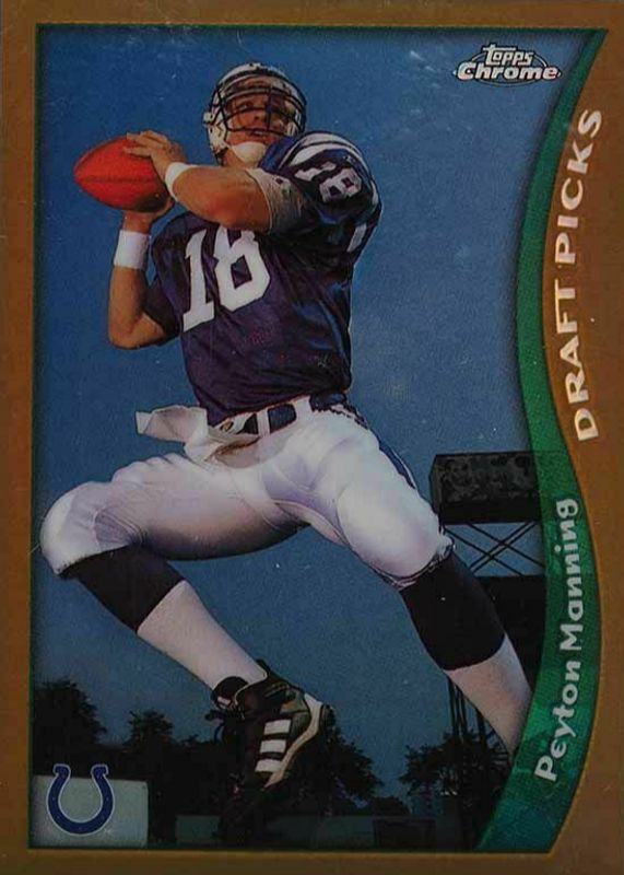 Peyton Manning 1998 Topps Chrome #165 Refractor Rookie PSA 7