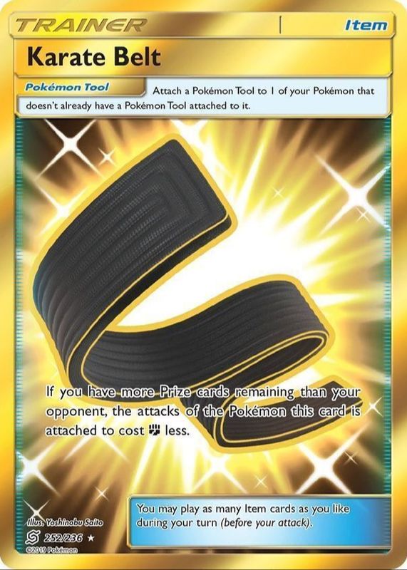 Karate Belt 2019 Sun & Moon: Unified Minds #252/236 Holo (Secret) PSA 10