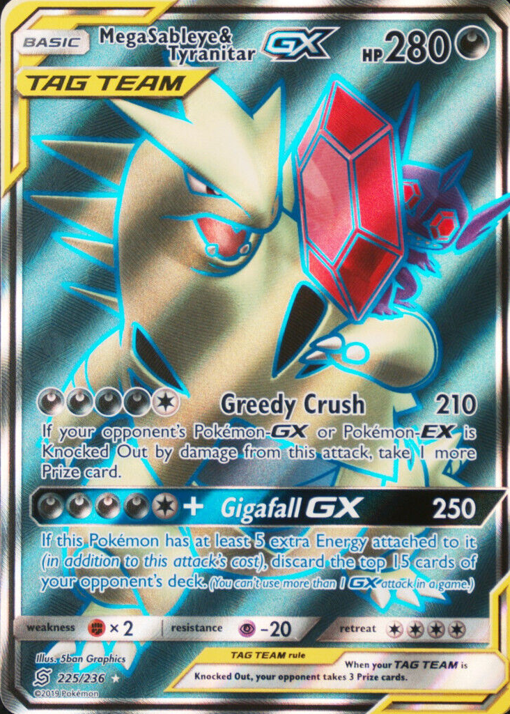 Mega Sableye & Tyranitar GX 2019 Sun & Moon: Unified Minds #225/236 Holo  (Full Art) Price Guide - Sports Card Investor