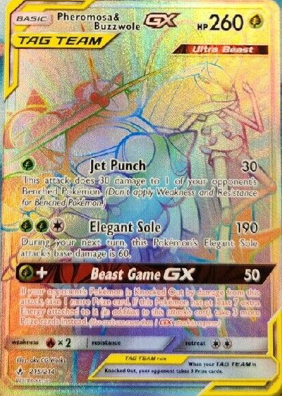 Pheromosa&BuzzwoleGXフルアートカード Gem Mint 10 Pheromosa & Buzzwole GX 192/214 Unbroken Bonds Alternate Art