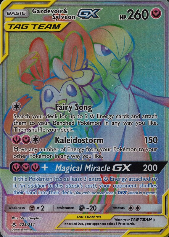 thumbnail interactive-video image 1 of Gardevoir & Sylveon GX 166/150 SR Full Art Holo - Pokemon Sun & Moon Chinese Card 1 of 5