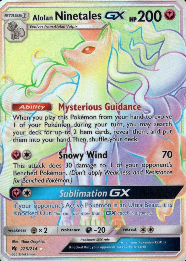 Alolan Ninetales GX 2018 Sun & Moon: Lost Thunder #225/214 Holo