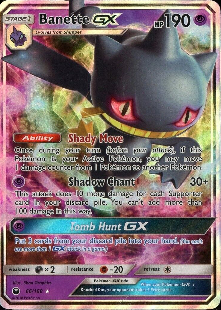 banette pokemon card value GX 2018 Sun & Moon: Celestial Storm #066/168 Holo Price Guide Stage 1 Banette ex 088/198 Holo -